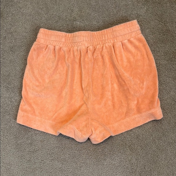 UGG Orange Athletic Shorts with Drawstring Waist and Terry Cloth Texture - Picture 4 of 4
